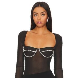 Bardot Diamanté Bodysuit